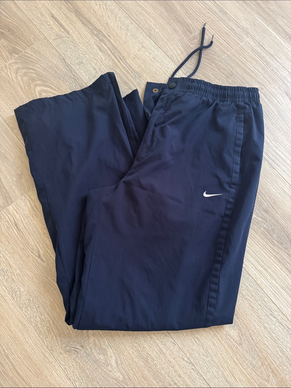 Nike Navy Blue Jogger Track Pants with White Swoosh